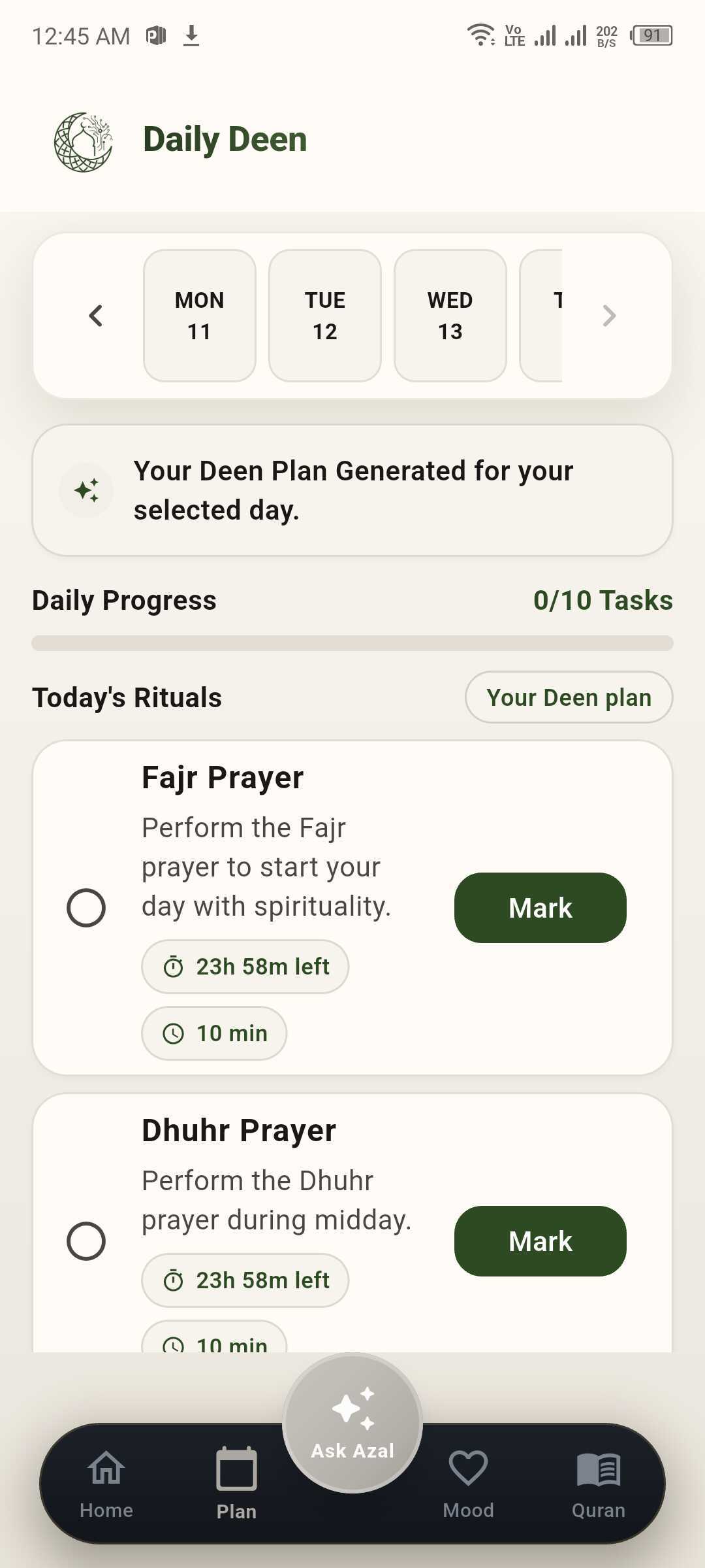 Daily Deen plan
